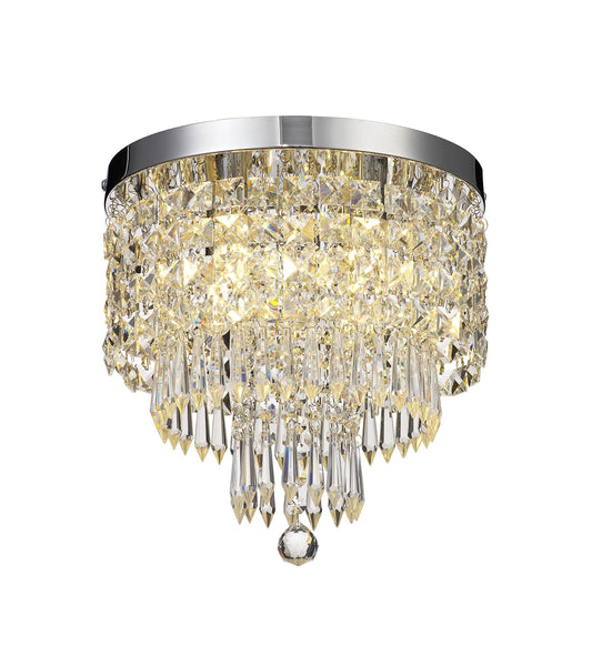 Warford Ceiling Light, 4 x G9, IP44, Polished Chrome and Crystal 2