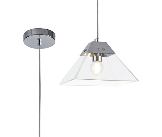 Whitley Square Pendant Small, 1 Light E14, Polished Chrome 2