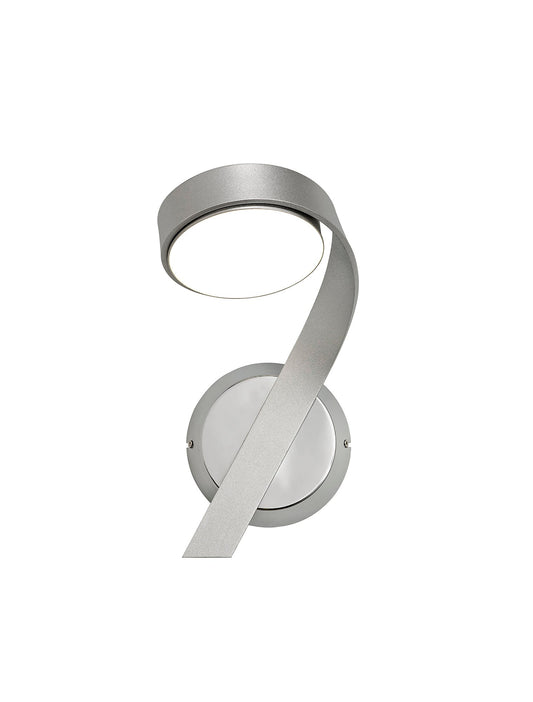 Willow Wall Lamp Right Switched, 1 x 10W LED, 3000K, 800lm, Silver and Polished Chrome, 3yrs Warranty