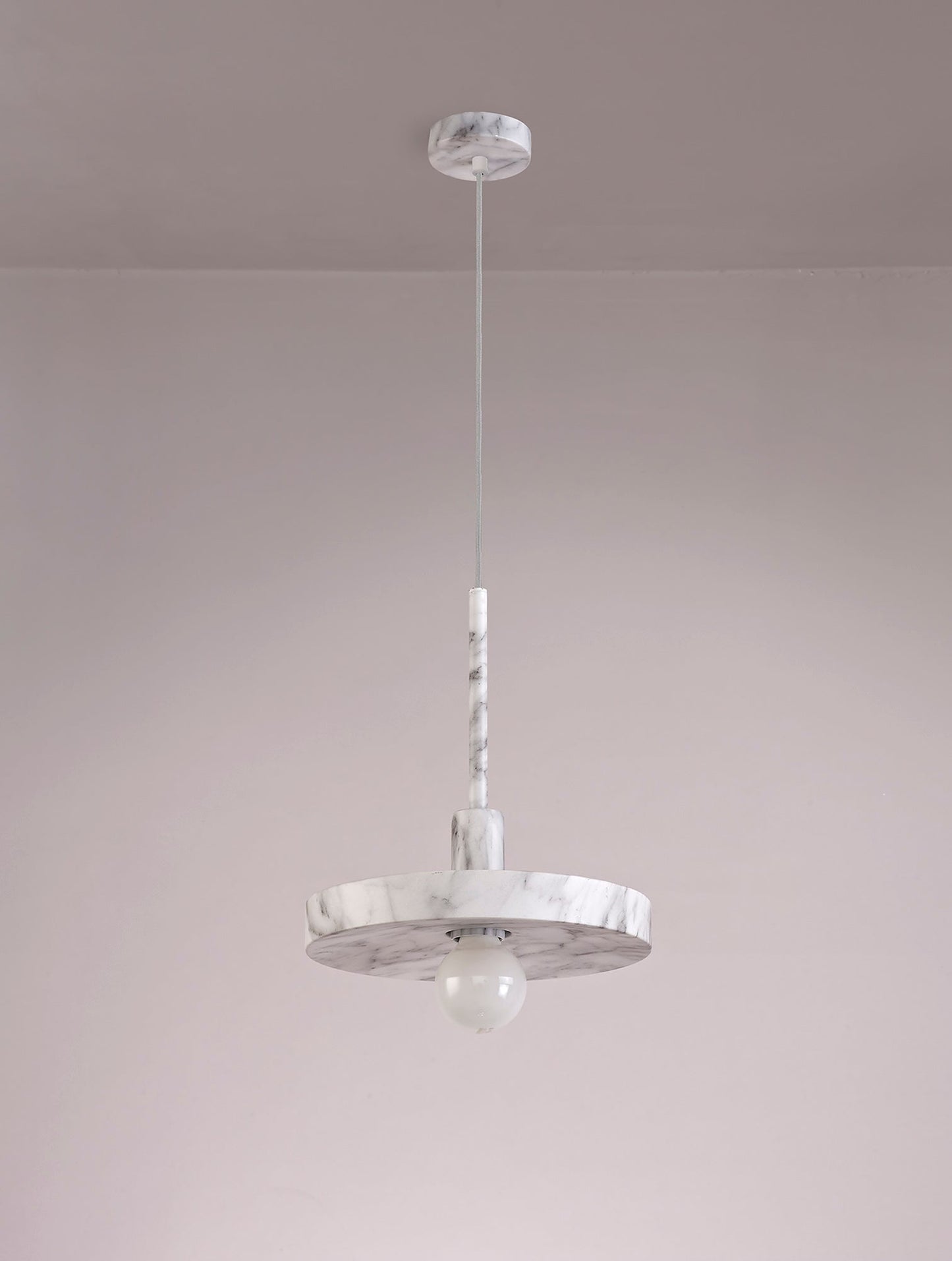 Woodford Single Pendant, 1 Light Adjustable E27, Marble Effect