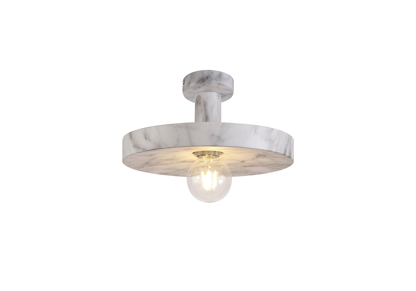 Woodford Single Pendant, 1 Light Adjustable E27, Marble Effect