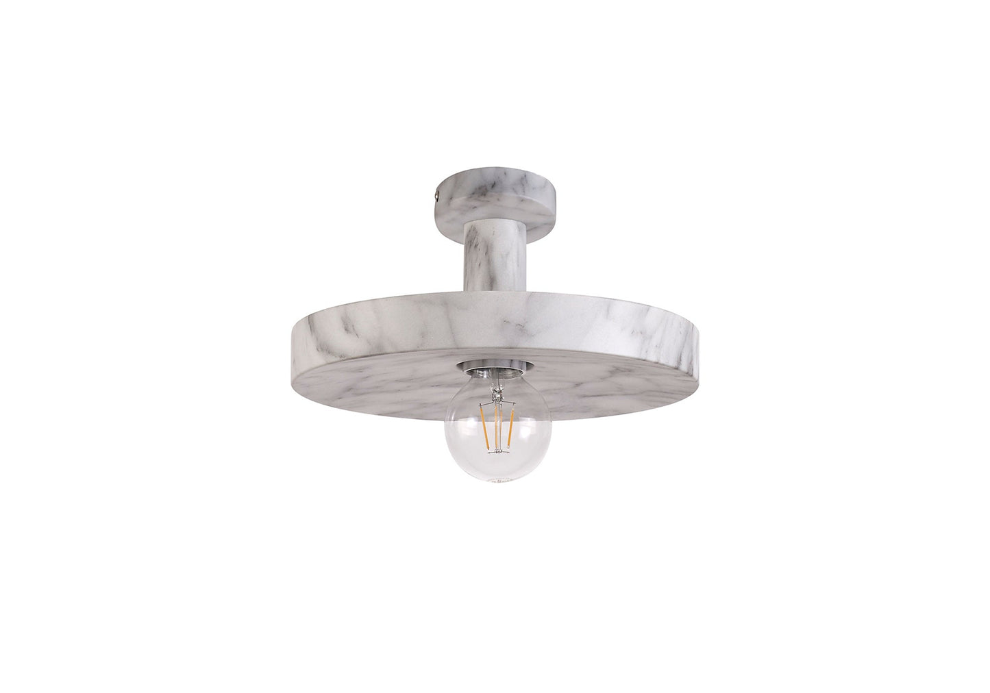 Woodford Single Pendant, 1 Light Adjustable E27, Marble Effect