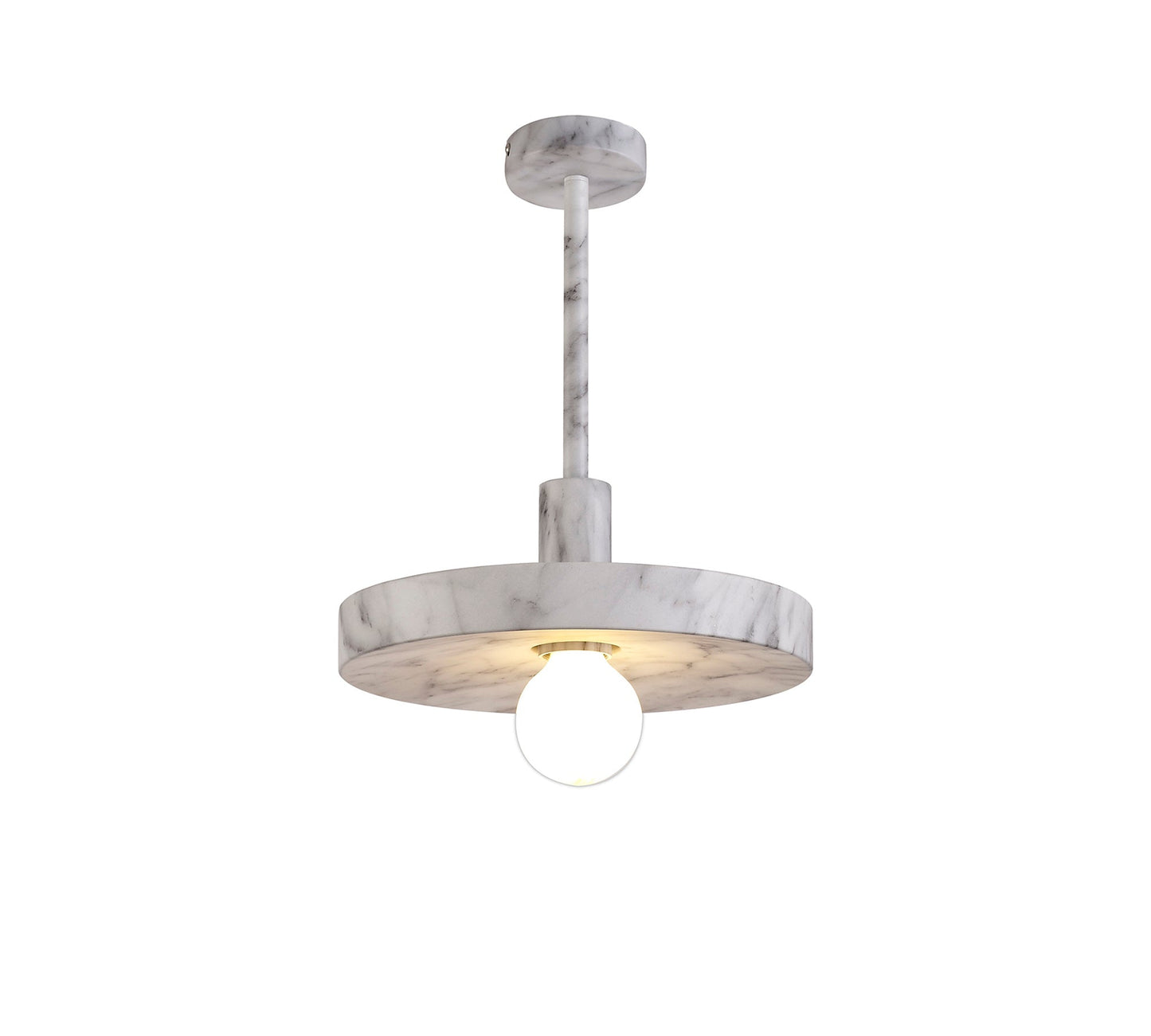 Woodford Single Pendant, 1 Light Adjustable E27, Marble Effect